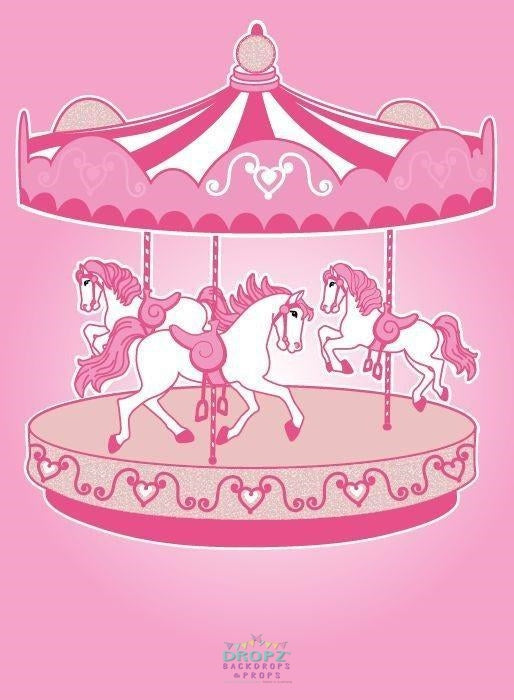 Backdrop - Pink Carousel Horses
