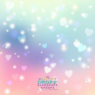 Backdrop - Rainbow Heart Bokeh