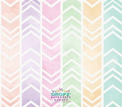 Backdrop - Rainbow Watercolor Chevron Arrows