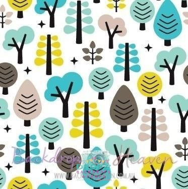Backdrop - Retro Baby Woodland