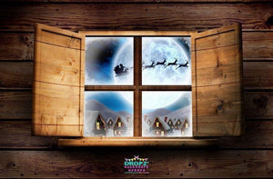 Backdrop - Santa Christmas Window