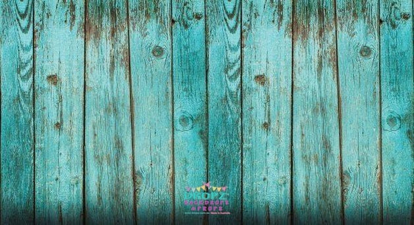 Backdrop - Shabby Teal Wooden Planks