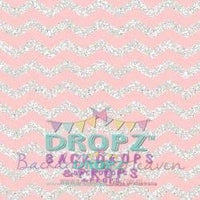 Backdrop - Silver Glitter Pink Chevron