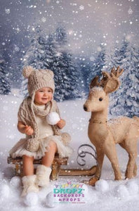 Backdrop - Snowflake Reindeer