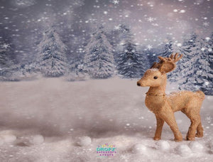 Backdrop - Snowflake Reindeer