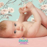 Backdrop - Soft Blossoms On Mint