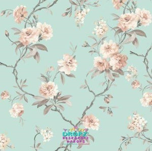 Backdrop - Soft Blossoms On Mint
