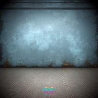 Backdrop - Steel Floor Blue Rusty Wall