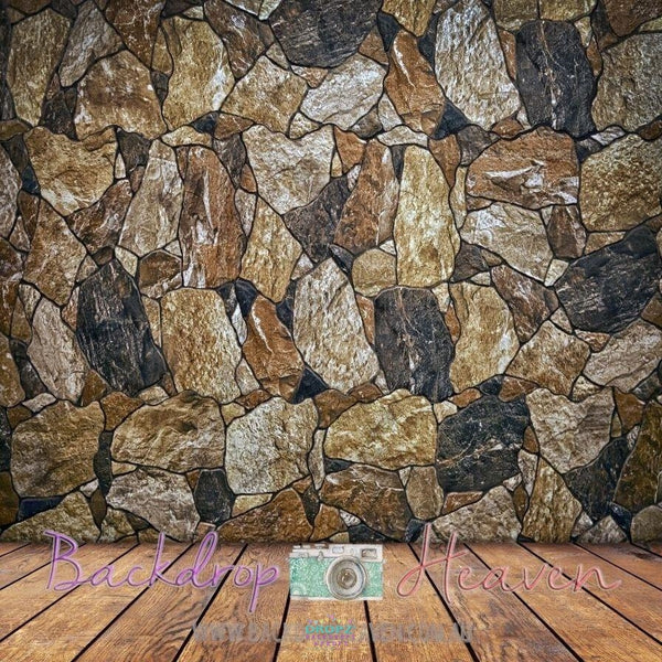 Backdrop - Stone Wall & Wooden Floor