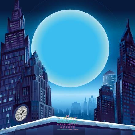 Backdrop - Super Hero Moonlight City