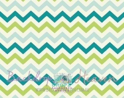 Backdrop - Teal Lime Chevron