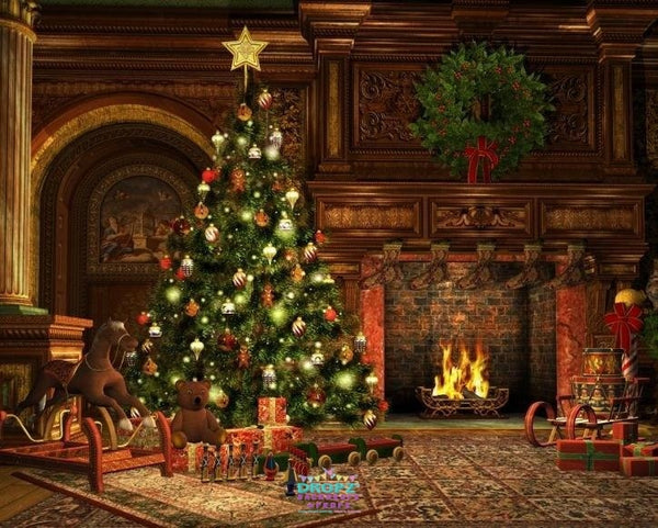 Backdrop - Traditional Christmas Scene