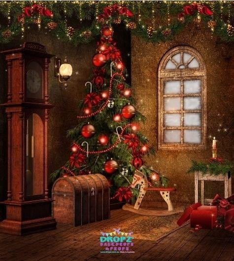 Backdrop - Traditional Christmas Setting