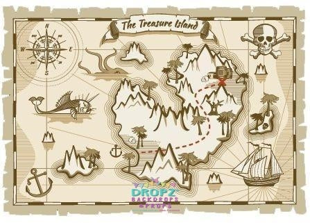 Pirate Treasure Map Backdrop Dropz Backdrops Dropz Backdrops