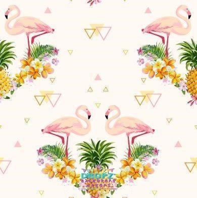 Backdrop - Tropical Flamingo Summer