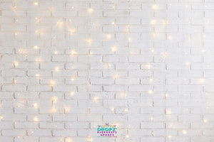 Backdrop - White Brick Fairy Lights Backdrop