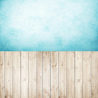 Backdrop - Wood Floor & Aqua Portrait Combo