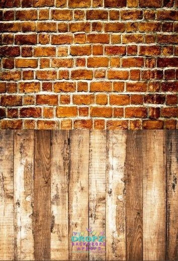 Backdrop - Wooden Floor & Brick Wall